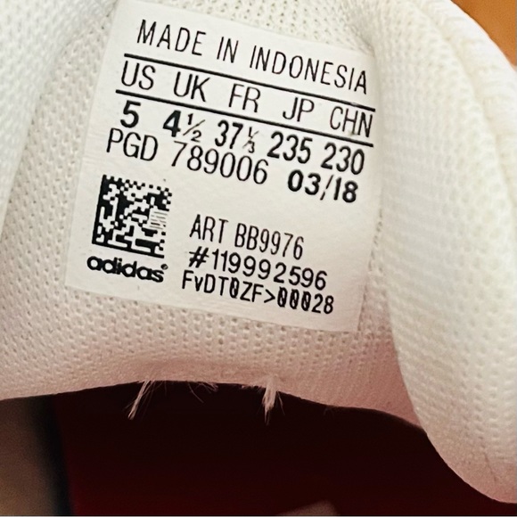 🌱 ADIDAS Sz 37 1/3 “Neo Advantage” White Pink Sneaker Shoe - Picture 5 of 11